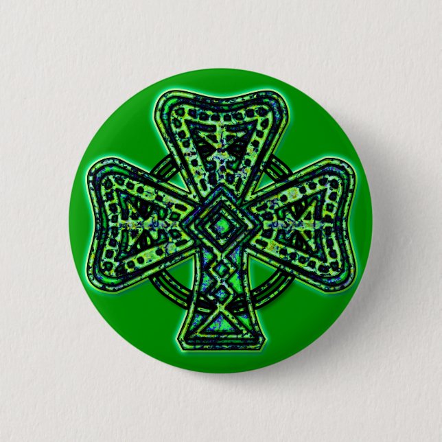 Badge Rond 5 Cm Bouton de St Patrick (Devant)