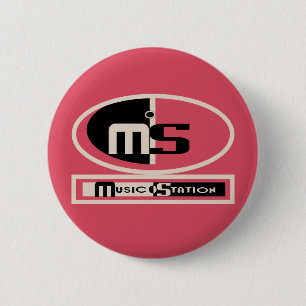 Badge Rond 5 Cm Bouton de station de musique