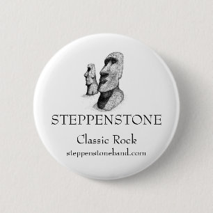 Badge Rond 5 Cm Bouton de Steppenstone Moai