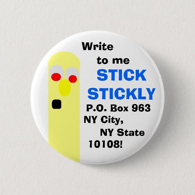 Badge Rond 5 Cm Bouton de Stickly de bâton (Devant)