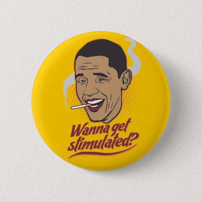 Badge Rond 5 Cm Bouton de stimulus d'Obama (Devant)