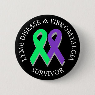 Badge Rond 5 Cm Bouton de survivant de la maladie de Lyme et de la
