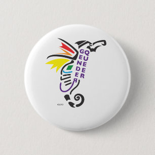 Badge Rond 5 Cm Bouton de symbole de Genderqueer