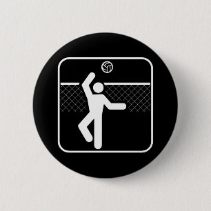 Badge Rond 5 Cm Bouton de symbole de volleyball