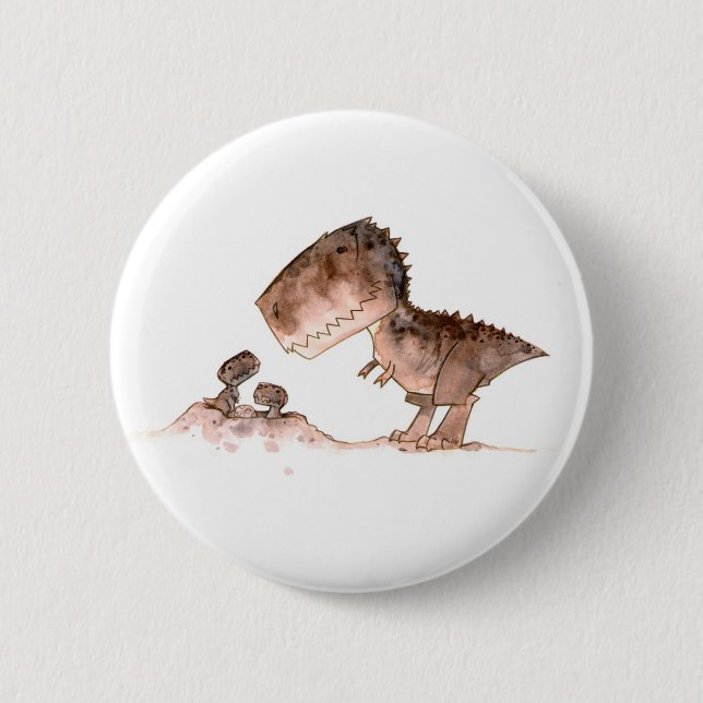 Badge Rond 5 Cm Bouton de T-Rex de maman (Devant)