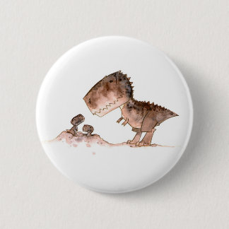 Badge Rond 5 Cm Bouton de T-Rex de maman