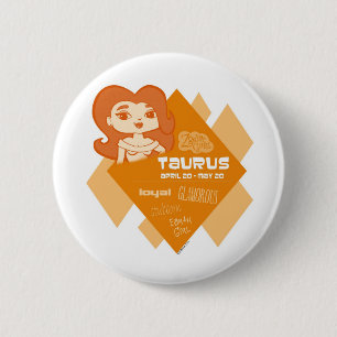 Badge Rond 5 Cm Bouton de Taureau