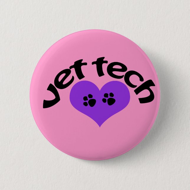 BADGE ROND 5 CM BOUTON DE TECH DE VÉTÉRINAIRE (Devant)