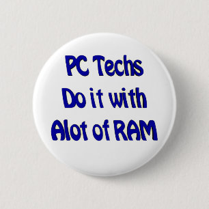 Badge Rond 5 Cm Bouton de technologies de PC