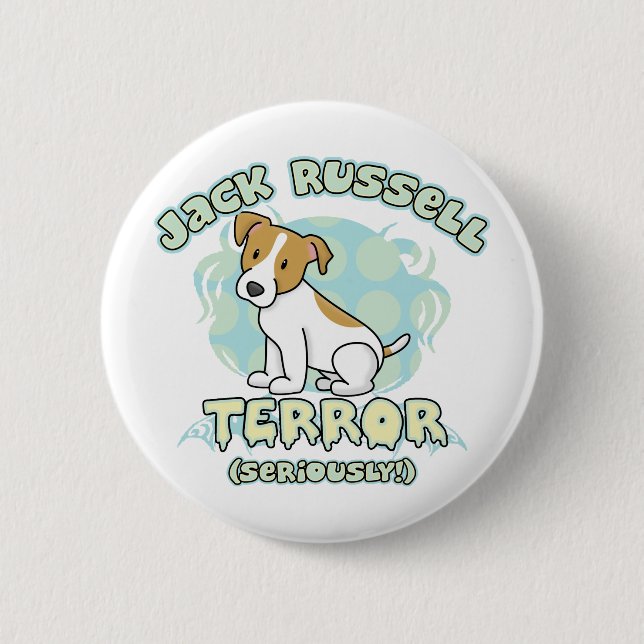 Badge Rond 5 Cm Bouton de terreur de Jack Russell (Devant)