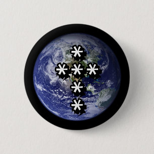 Badge Rond 5 Cm Bouton de texte en croix