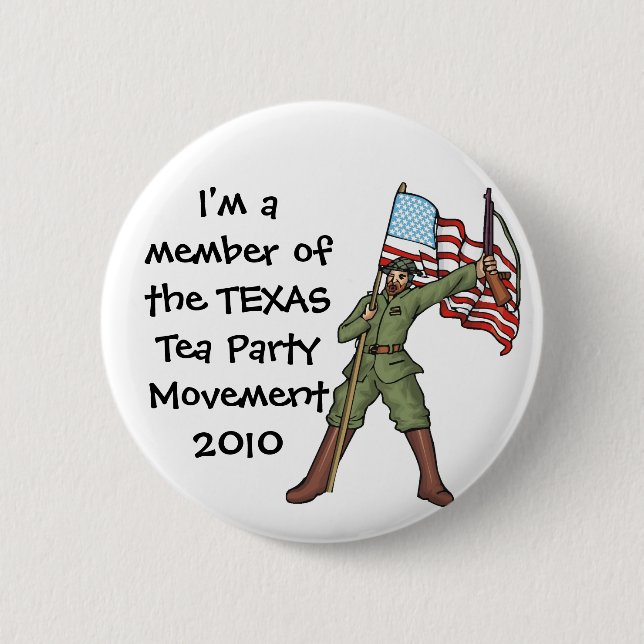 BADGE ROND 5 CM BOUTON DE THÉ DU TEXAS (Devant)