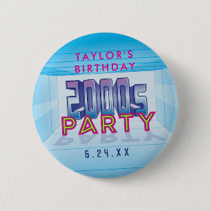 Badge Rond 5 Cm bouton de thème de la partie 2000s