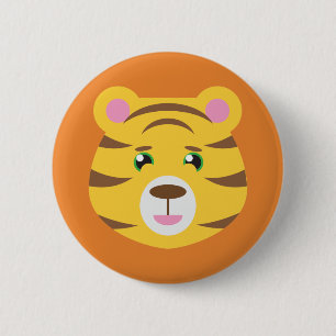 Badge Rond 5 Cm Bouton de tigre