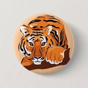Badge Rond 5 Cm bouton de tigre