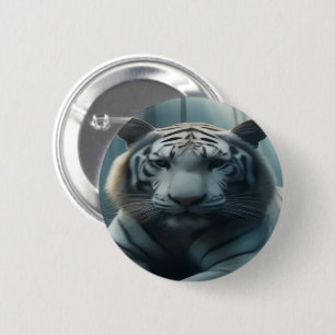 Badge Rond 5 Cm Bouton de tigre à bracelet blanc