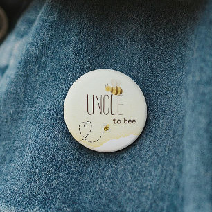Badge Rond 5 Cm Bouton de Tonton à Devenir Abeille pour Baby Showe