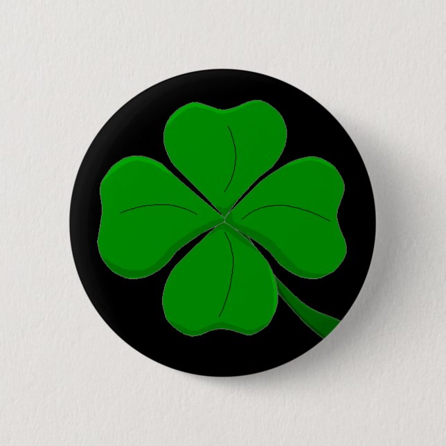 Badge Rond 5 Cm Bouton de trèfle de quatre feuilles (Devant)