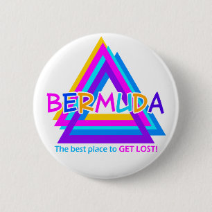 Badge Rond 5 Cm Bouton de TRIANGLE des BERMUDES