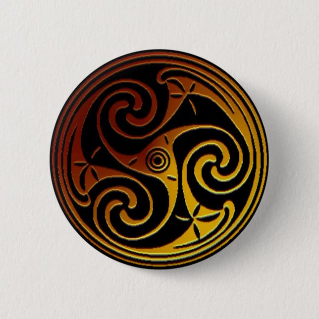 Badge Rond 5 Cm Bouton de Triskele de Celtic (Devant)