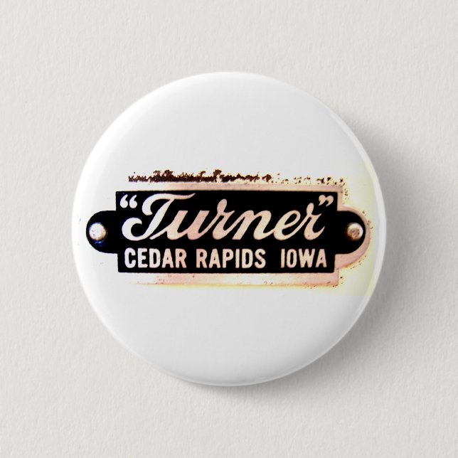 Badge Rond 5 Cm Bouton de Turner (blanc) (Devant)