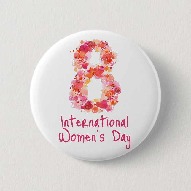 Badge Rond 5 Cm Bouton de typographie de la Journée internationale (Devant)