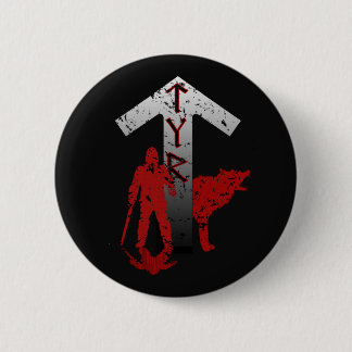 Badge Rond 5 Cm Bouton de Tyr et de Fenrir