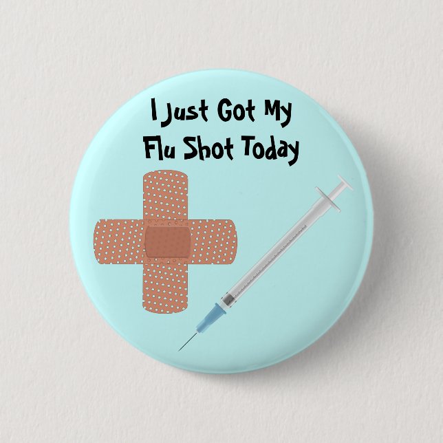 Badge Rond 5 Cm Bouton de vaccin de grippe (Devant)