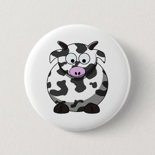 Badge Rond 5 Cm Bouton de vache à bande dessinée