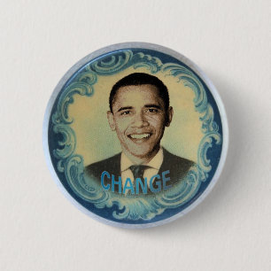 Badge Rond 5 Cm Bouton de vague de Rétro-Style d'Obama
