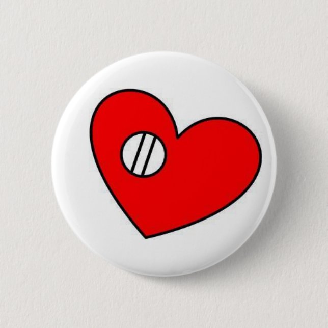 Badge Rond 5 Cm Bouton de valvule cardiaque (Devant)