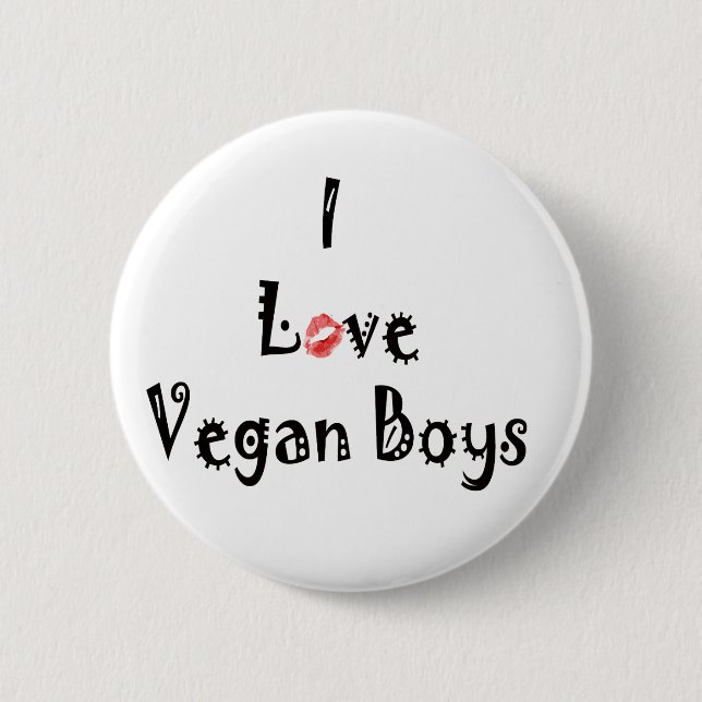 Badge Rond 5 Cm Bouton de végétaliens d'amour (Devant)
