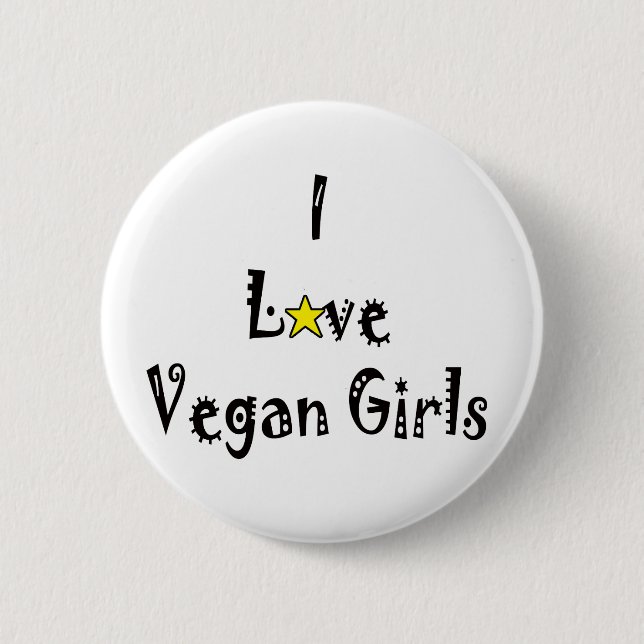 Badge Rond 5 Cm Bouton de végétaliens d'amour (Devant)