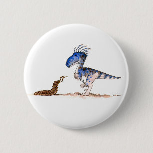 Badge Rond 5 Cm Bouton de Velociraptor