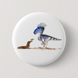 Badge Rond 5 Cm Bouton de Velociraptor