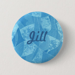Badge Rond 5 Cm Bouton de verre bleu personnalisé