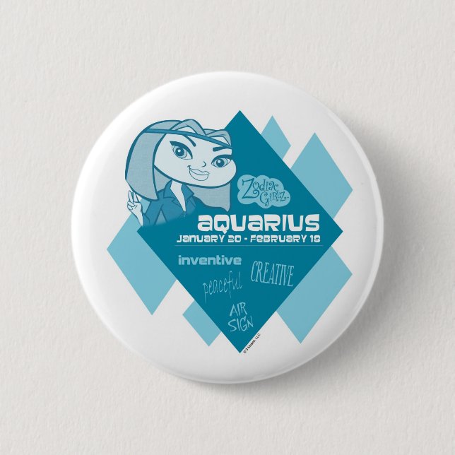 Badge Rond 5 Cm Bouton de Verseau (Devant)
