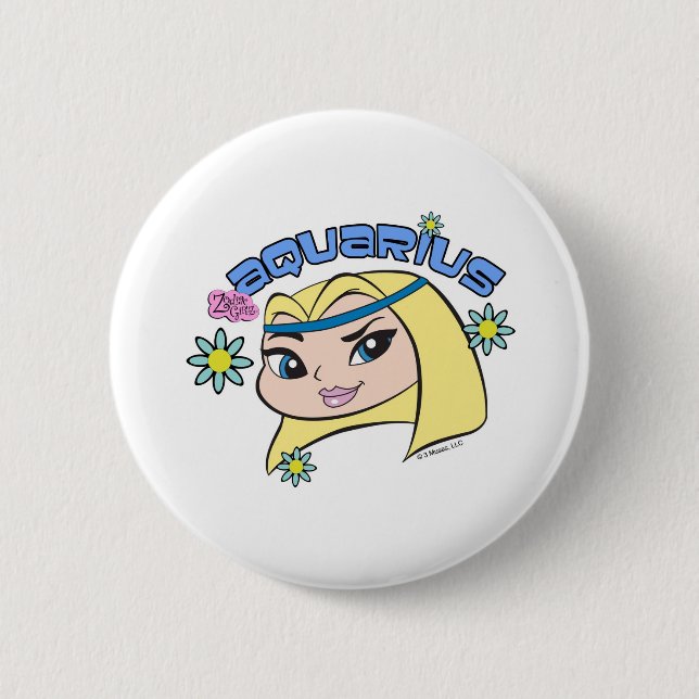 Badge Rond 5 Cm Bouton de Verseau (Devant)