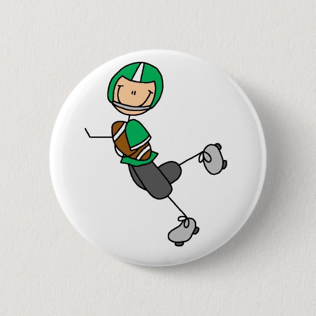 Badge Rond 5 Cm Bouton de vert de joueur de football (Devant)