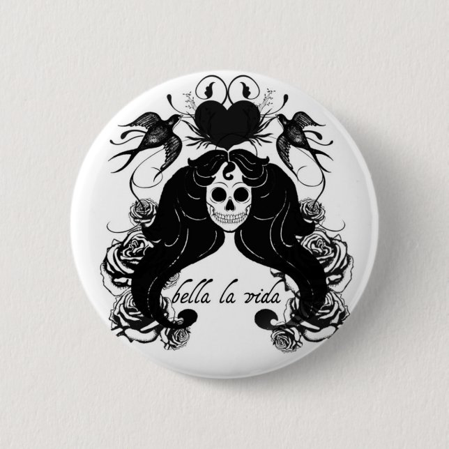 Badge Rond 5 Cm Bouton de Vida de La de Bella (Devant)