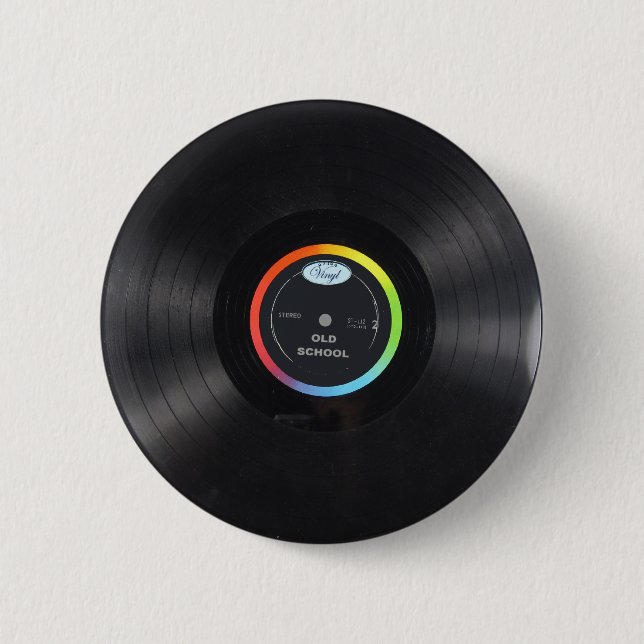 Badge Rond 5 Cm bouton de vinyle de vieille école (Devant)