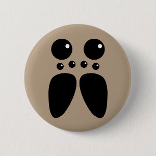 Badge Rond 5 Cm Bouton de visage d'araignée de loup
