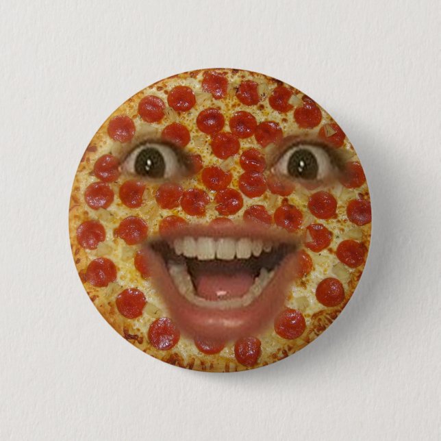 Badge Rond 5 Cm Bouton de visage de pizza (Devant)