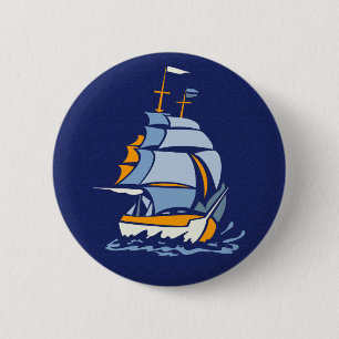 Badge Rond 5 Cm Bouton de voilier, personnalisable