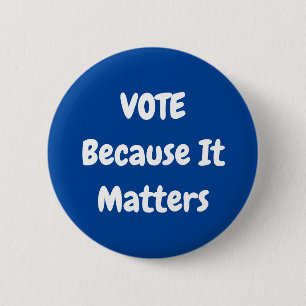 Badge Rond 5 Cm Bouton de vote bleu