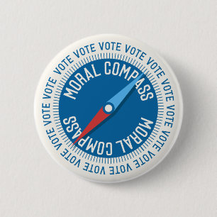 Badge Rond 5 Cm Bouton de vote Compas moral