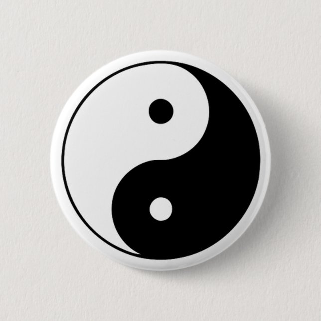 Badge Rond 5 Cm Bouton de Yin Yang (Devant)
