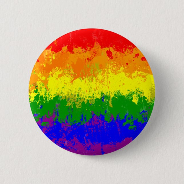 Badge Rond 5 Cm Bouton d'éclaboussure de peinture de drapeau (Devant)