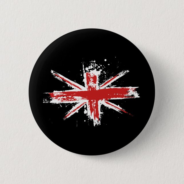 Badge Rond 5 Cm Bouton d'éclaboussure d'Union Jack (Devant)