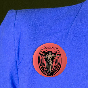 Badge Rond 5 Cm Bouton Déesse Imaginaire